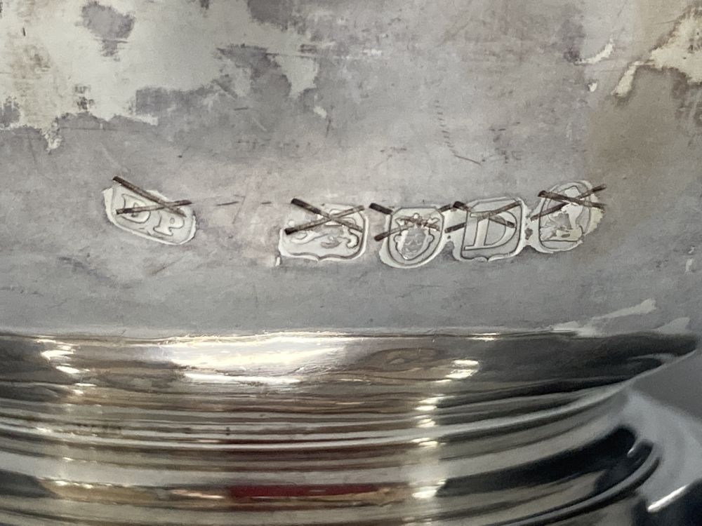 Two silver sugar bowls, with obliterated hallmarks and new London Assay Office hallmarks, largest diameter 11.5cm,